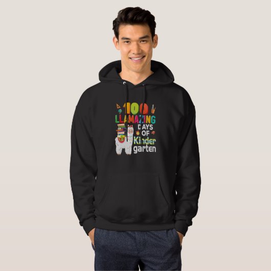 100 Llamazing Days Of Kindergarten 100th Day Llama Hoodie (Vorne ganz)