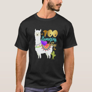 100 Llamazing Tage Lama 100. Schultag Mädchen T-Shirt