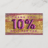 100 Logo QRCODE 10%OFF Code Gold Glitzer Rosa Visitenkarte (Vorderseite)