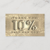 100 Logo QRCODE 10%OFF Code Gold Glitzer Strokes Visitenkarte (Vorderseite)