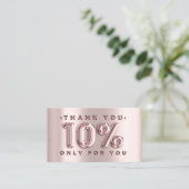 100 Logo QRCODE 10%OFF Code Rose Metal Pink Visitenkarte (Stehend Vorderseite)