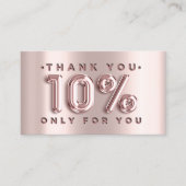100 Logo QRCODE 10%OFF Code Rose Metal Pink Visitenkarte (Vorderseite)