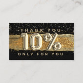 100 Logo QRCODE 10%OFF Danke Black Gold Visitenkarte (Vorderseite)