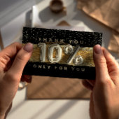 100 Logo QRCODE 10%OFF Danke Black Gold Visitenkarte