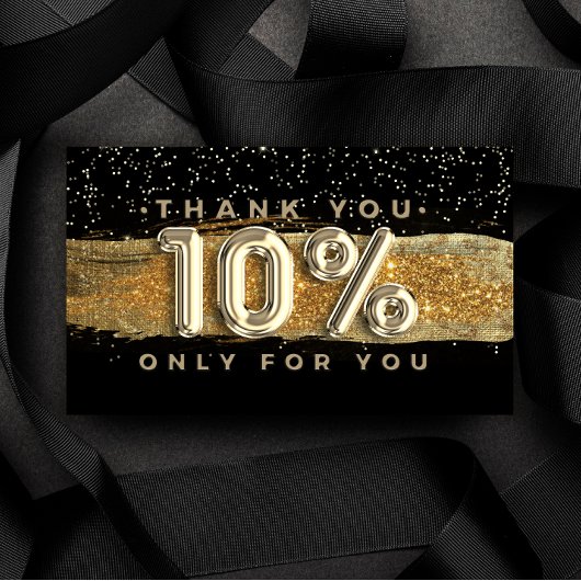100 Logo QRCODE 10%OFF Danke Black Gold Visitenkarte