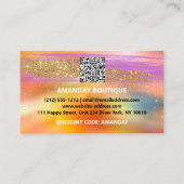 100 Logo QRCODE 20%OFF Code Gold Holografie Visitenkarte (Rückseite)