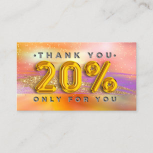 100 Logo QRCODE 20%OFF Code Gold Holografie Visitenkarte
