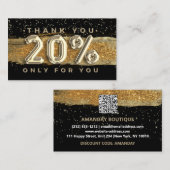 100 Logo QRCODE 20%OFF Danke Black Gold Visitenkarte (Vorne/Hinten)