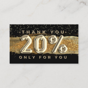 100 Logo QRCODE 20%OFF Danke Black Gold Visitenkarte