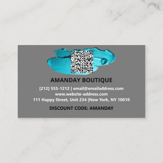 100 Logo QRCODE 30%OFF Code Makeup Pink Visitenkarte (Rückseite)