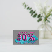100 Logo QRCODE 30%OFF Code Makeup Pink Visitenkarte (Stehend Vorderseite)