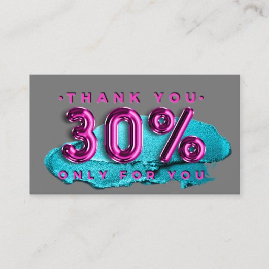 100 Logo QRCODE 30%OFF Code Makeup Pink Visitenkarte (Vorderseite)