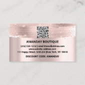 100 Logo QRCODE 30%OFF Code Rose Glitzer Strokes Visitenkarte (Rückseite)