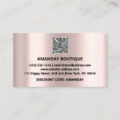 100 Logo QRCODE 40%OFF Code Rose Metal Pink Visitenkarte (Rückseite)