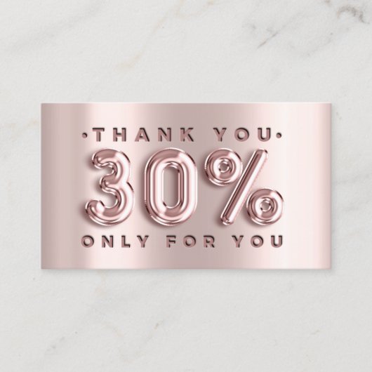 100 Logo QRCODE 40%OFF Code Rose Metal Pink Visitenkarte (Vorderseite)