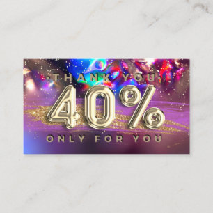 100 Logo QRCODE 40%OFF Dankeschön Gold Holograph Visitenkarte