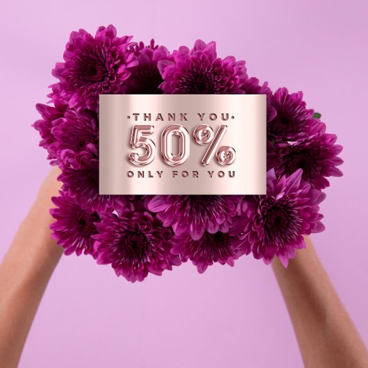 100 Logo QRCODE 50%OFF Code Rose Metal Pink Visitenkarte