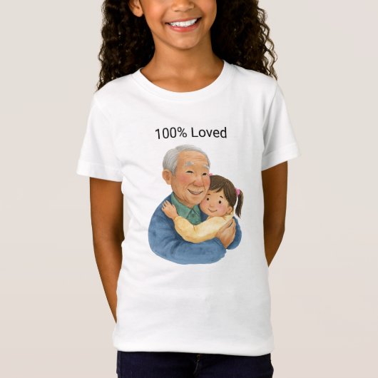 100 % loved by grandpa and grandchild T-Shirt (Vorderseite)