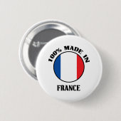 100% machten in Frankreich Button (Vorne & Hinten)