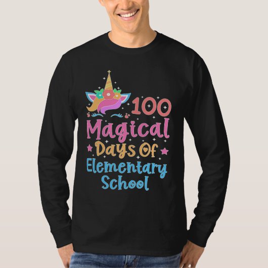 100 Magical Days of ElementarySchool Unicorn Teach T-Shirt (Vorderseite)