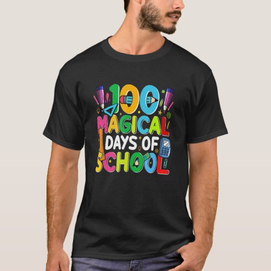 100 Magical Days Of School   Student Teacher T-Shirt (Vorderseite)