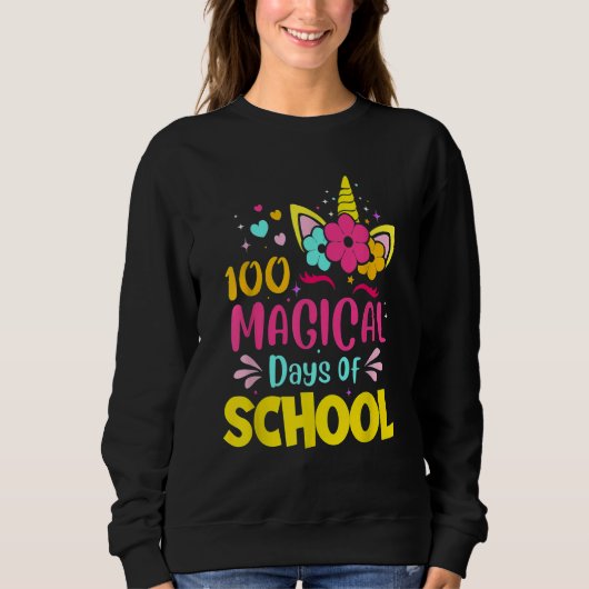 100 Magical Days of School Unicorn Teacher Studen Sweatshirt (Vorderseite)