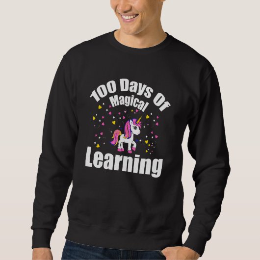 100 Magical Days of School Unicorn Teachers Girls Sweatshirt (Vorderseite)