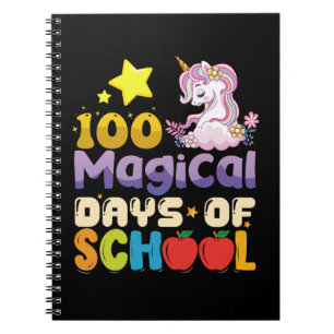 100 magische Schultage Einhorn-Lehrerin Notizblock