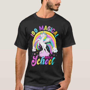 100 Magische Schultage Einhorn Regenbogen Schüler T-Shirt