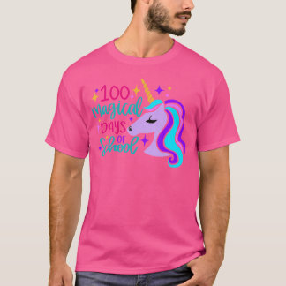 100 Magische Schultage Einhorn T-Shirt