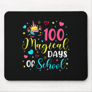 100 Magische Tage 100. Schultag Einhornmädchen Mousepad