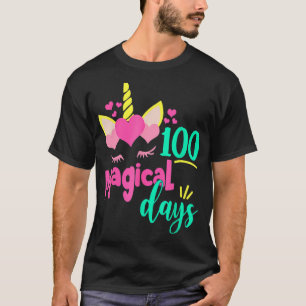 100 Magische Tage 100. Schultag Mädchen Einhorn T-Shirt