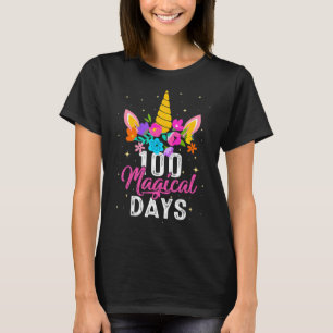 100 Magische Tage 100. Schultag Mädchen Einhorn T-Shirt