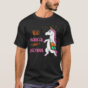 100 magische Tage der Schule Einhorn für Mädchen u T-Shirt