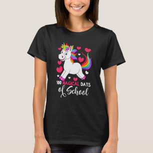 100 magische Tage der Schule Einhorn Girl valentin T-Shirt