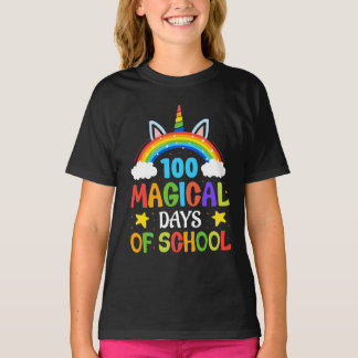 100 Magische Tage der Schule Einhorn T-Shirt