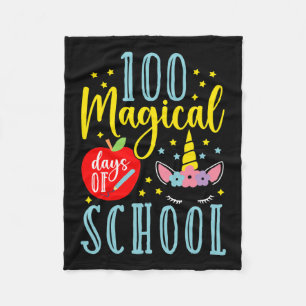 100 magische Tage der Schule Magisches Einhorn Lov Fleecedecke