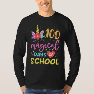 100 magische Tage der Schule Niedlich Unicorn 100. T-Shirt