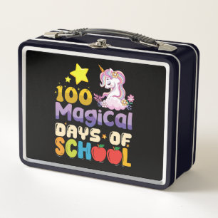 100 magische Tage der Schule Unicorn Lehrer Metall Brotdose