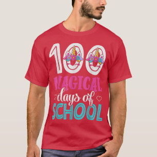 100 Magische Tage der Schule Unicorn Lehrer Studen T-Shirt