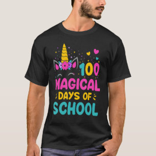 100 Magische Tage der Schule Unicorn Lehrer Studen T-Shirt
