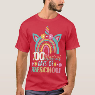 100 magische Tage der Vorschule 100. Tag Regenboge T-Shirt