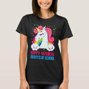 100 Magische Tage des Schulmädchen-Einhorn-Lehrers T-Shirt