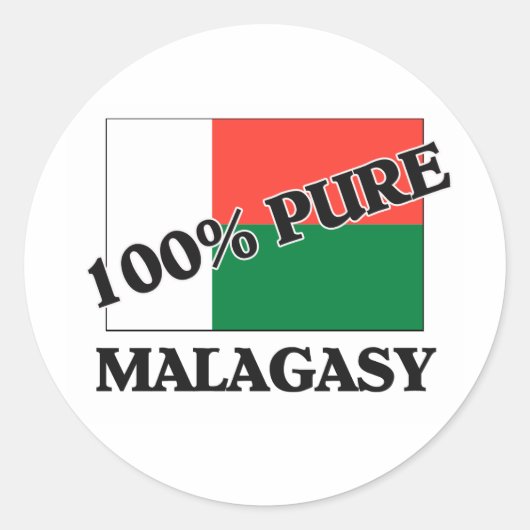 100 % MALAGASIE RUNDER AUFKLEBER (Vorderseite)