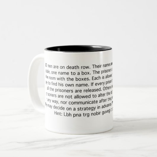 100 Männer auf Todestrakt Zweifarbige Tasse (Vorderseite Links)