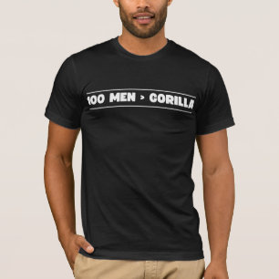 100 Männer vs 1 Gorilla Funny 100 Männer ist größe T-Shirt