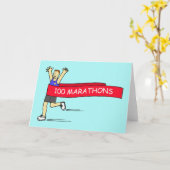 100 Marathon Herzlichen Glückwunsch für ihn Karte (Gelbe Blume)