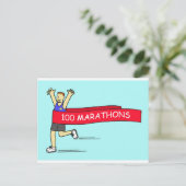 100 Marathon Herzlichen Glückwunsch für ihn Postkarte (Stehend Vorderseite)