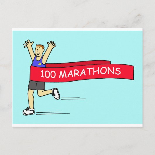 100 Marathon Herzlichen Glückwunsch für ihn Postkarte (Vorderseite)