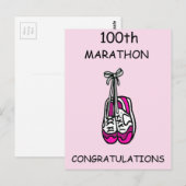 100. Marathon Herzlichen Glückwunsch für sie Postkarte (Vorne/Hinten)